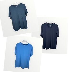 Jockey Men's Crew Neck Tee Shirts Lot of 3 Blues Size Large